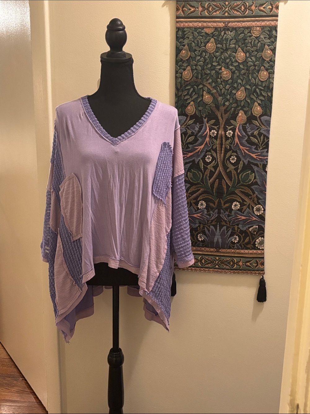 POL Purple Patchwork Oversized Top M